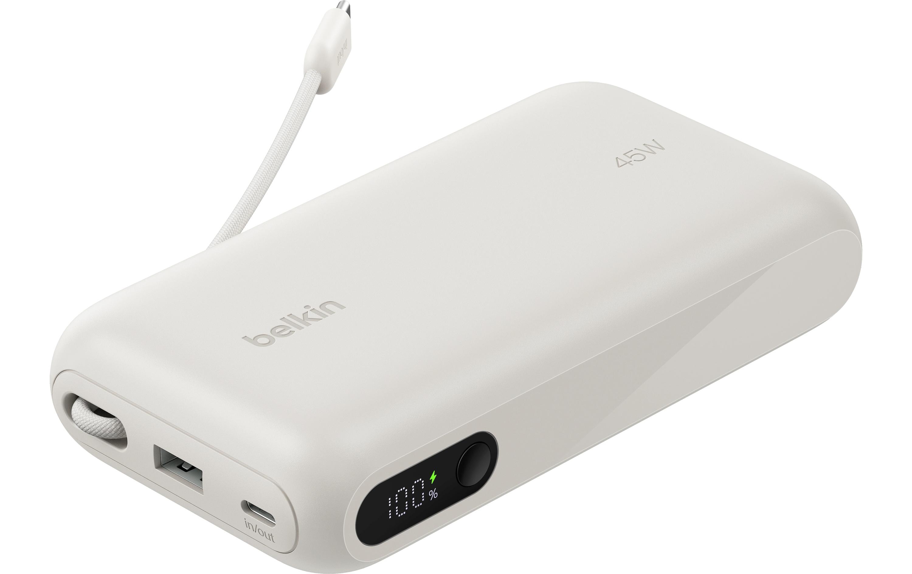 2186860 - Mediatech BELKIN BoostCharge 20K mAh 20000 mAh 45 W USB-A & -C Display Sand