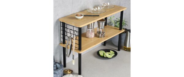 Kesper Lagerregal 2 Etagen B 55 x H 38 x T 20 cm, Braun