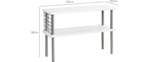 2189439_1 - Mediatech Kesper Lagerregal 2 Etagen B 55 x H 38 x T 20 cm, Weiss