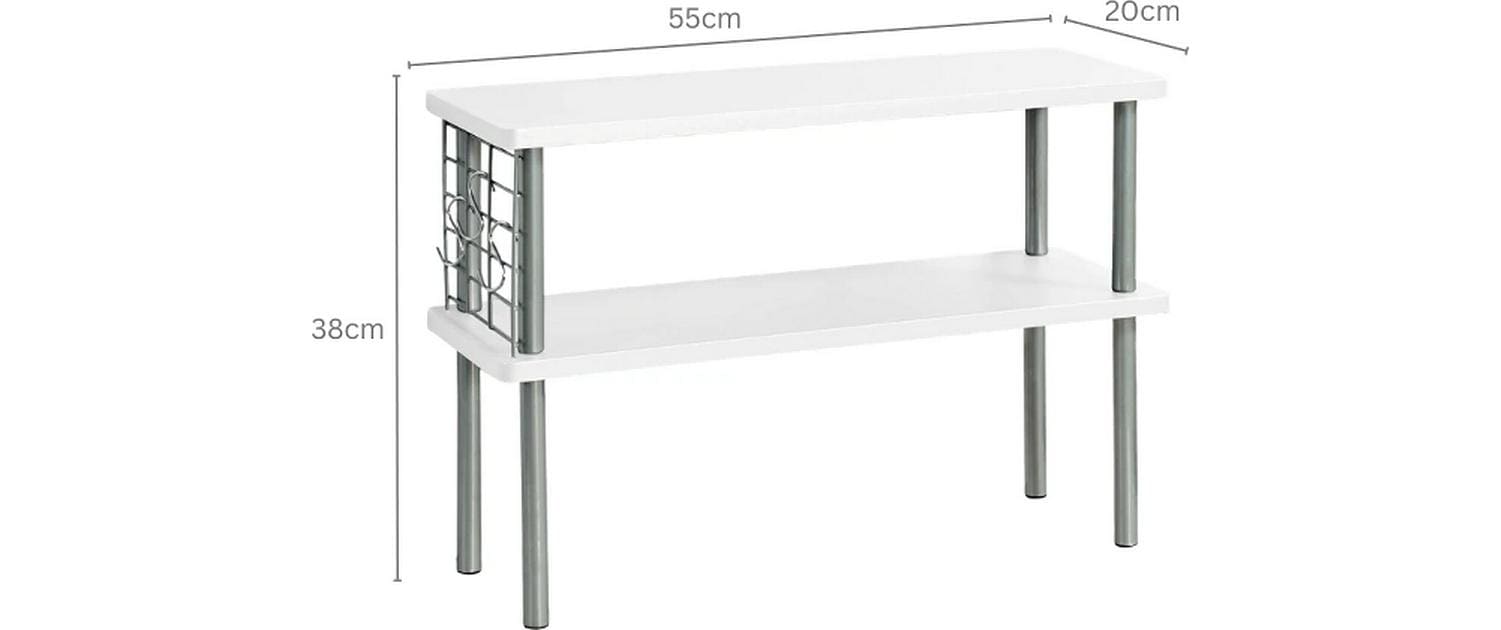 2189439_1 - Mediatech Kesper Lagerregal 2 Etagen B 55 x H 38 x T 20 cm, Weiss