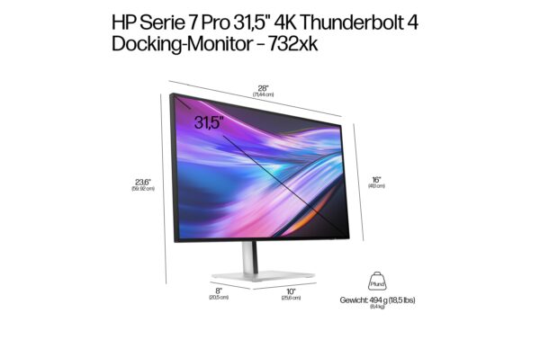 HP 732xk 31.5 Dock Display UHD 16:9 IPS 3840x2160,DP,HDMI,5xUSB-A,1xTB4,USB-C,RJ45