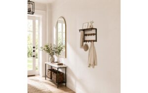 2191138_1 - Mediatech Relaxdays Wandgarderobe 3 in 1 Schwarz/Vintagebraun. 65 cm