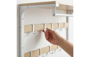2191138_5 - Mediatech Relaxdays Wandgarderobe 3 in 1 Schwarz/Vintagebraun. 65 cm