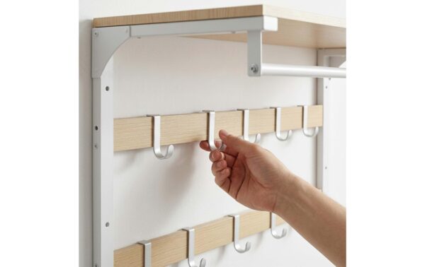2191138_5 - Mediatech Relaxdays Wandgarderobe 3 in 1 Schwarz/Vintagebraun. 65 cm