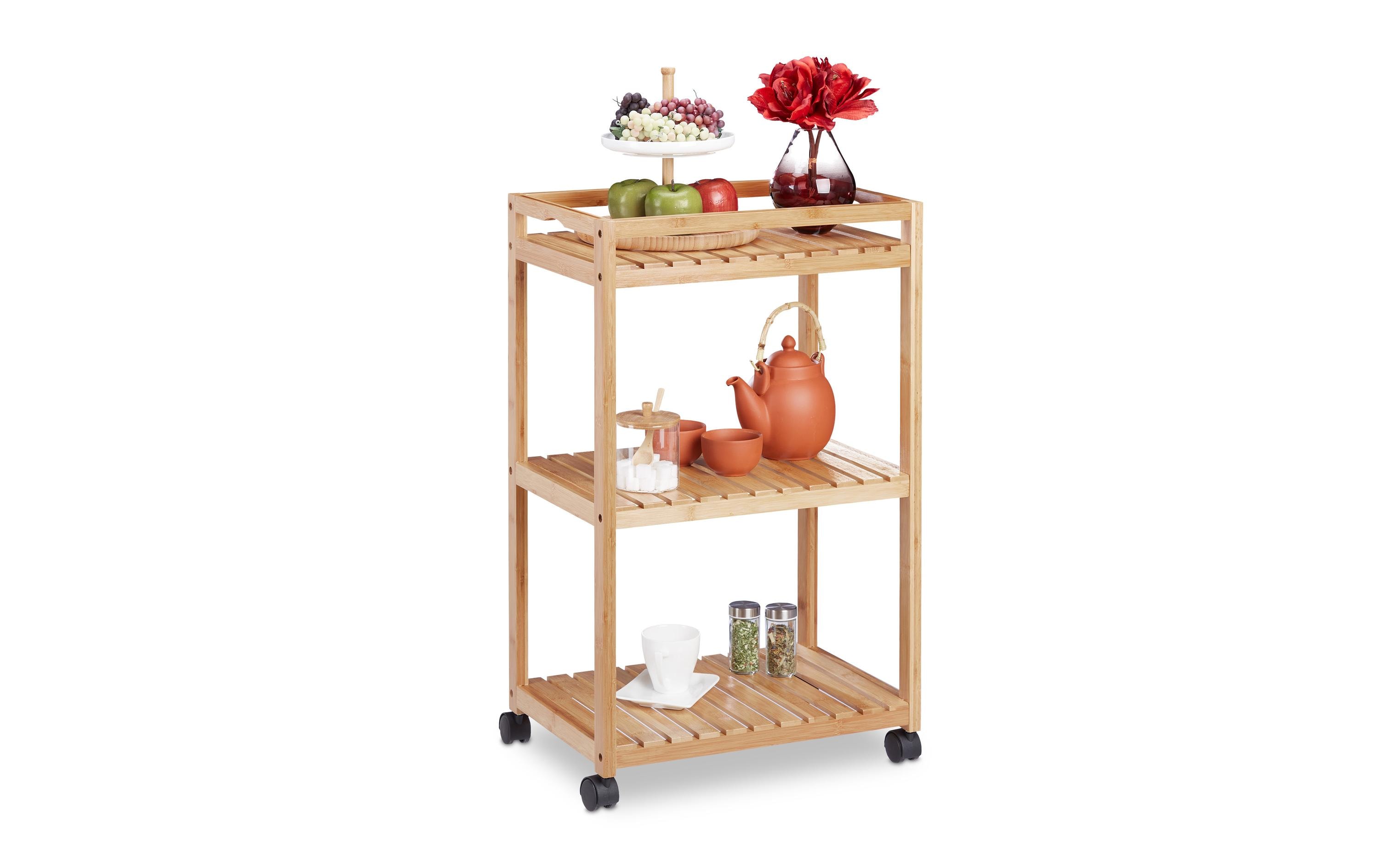 2191274 - Mediatech Relaxdays Servierwagen mit 3 Etagen Bambus kaufen Schweiz | Mediatech.ch