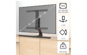 TV-Standfuss, 165 cm (65) bis 40 kg schwenkbar, neigbar, höhenverstellbar