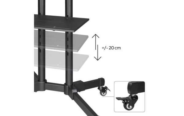 2193888_2 - Mediatech TV-Trolley, bis 75 Zoll, Schwarz höhenverstellbar