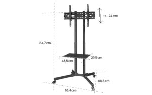 2193888_4 - Mediatech TV-Trolley, bis 75 Zoll, Schwarz höhenverstellbar