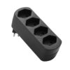 2195466 - Mediatech Schönenberger Abzweigstecker 4xT13 drehbar, schwarz