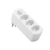 2195467 - Mediatech Schönenberger Abzweigstecker 3xT13 drehbar mit Schalter, weiss