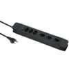 2195526 - Mediatech Schönenberger Steckdosenleiste PRINCIPIO 6xT13, 2m Kabel, 3x horiz/3x vert, schwarz