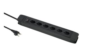2195532_1 - Mediatech Schönenberger Steckdosenleiste PRINCIPIO 6xT13, 2m Kabel, horizontal, schwarz