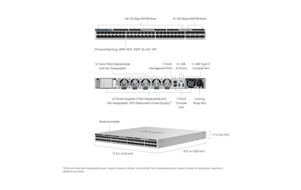 TP-Link S7500-48Y8C: 48 PortSwitch 48x 25G SFP28 Slots