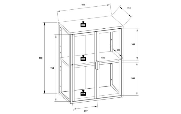 2206000_2 - Mediatech VCM Wandvitrine Flokas M Schwarz