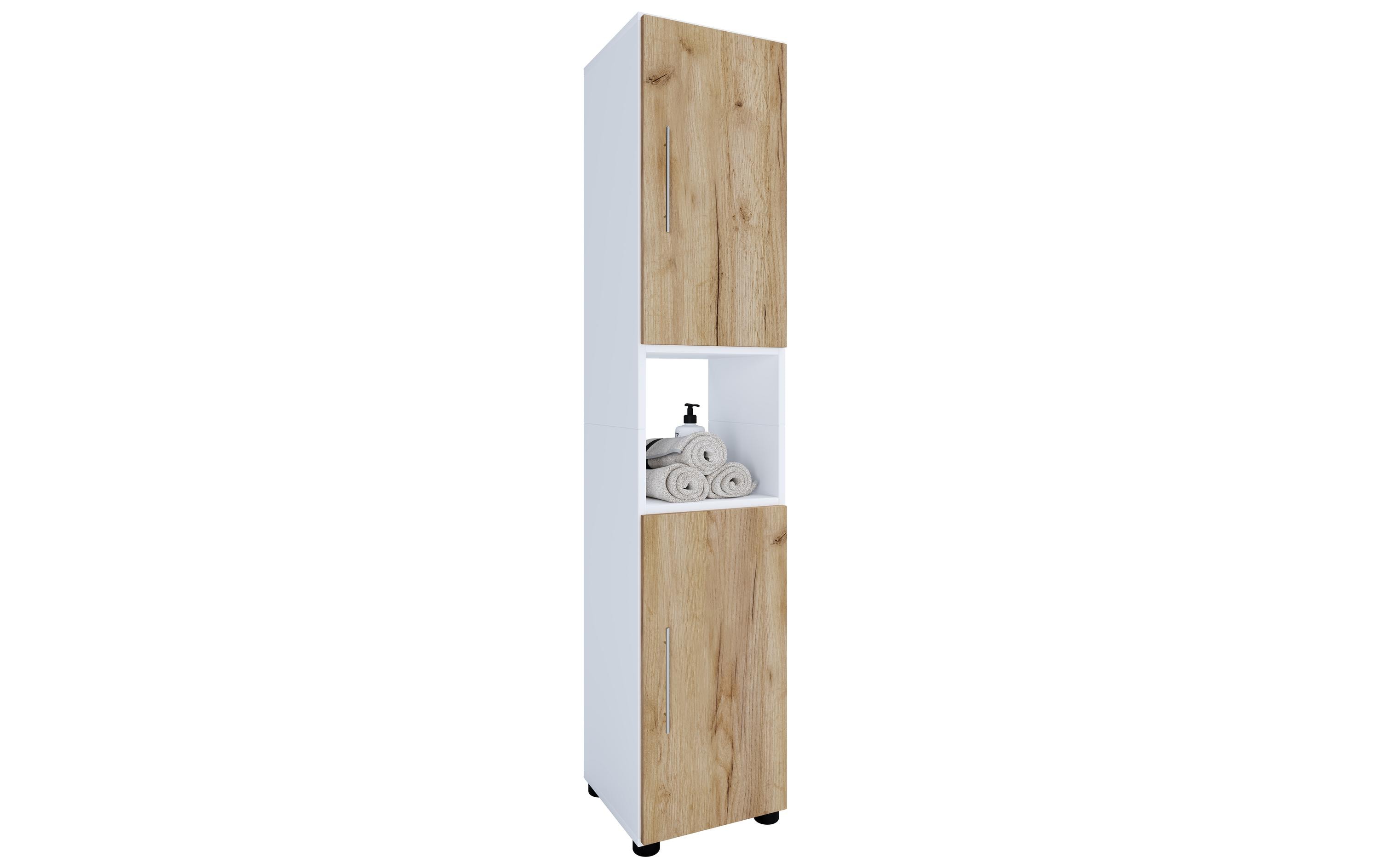 2206033 - Mediatech VCM Hochschrank Flandu Weiss / Honig-Eiche kaufen Schweiz | Mediatech.ch