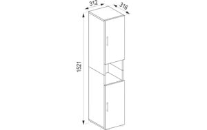 2206033_2 - Mediatech VCM Hochschrank Flandu Weiss / Honig-Eiche