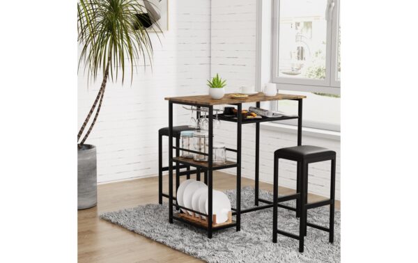 VCM Bar-Tisch-Set Kolari Eiche-Vintage