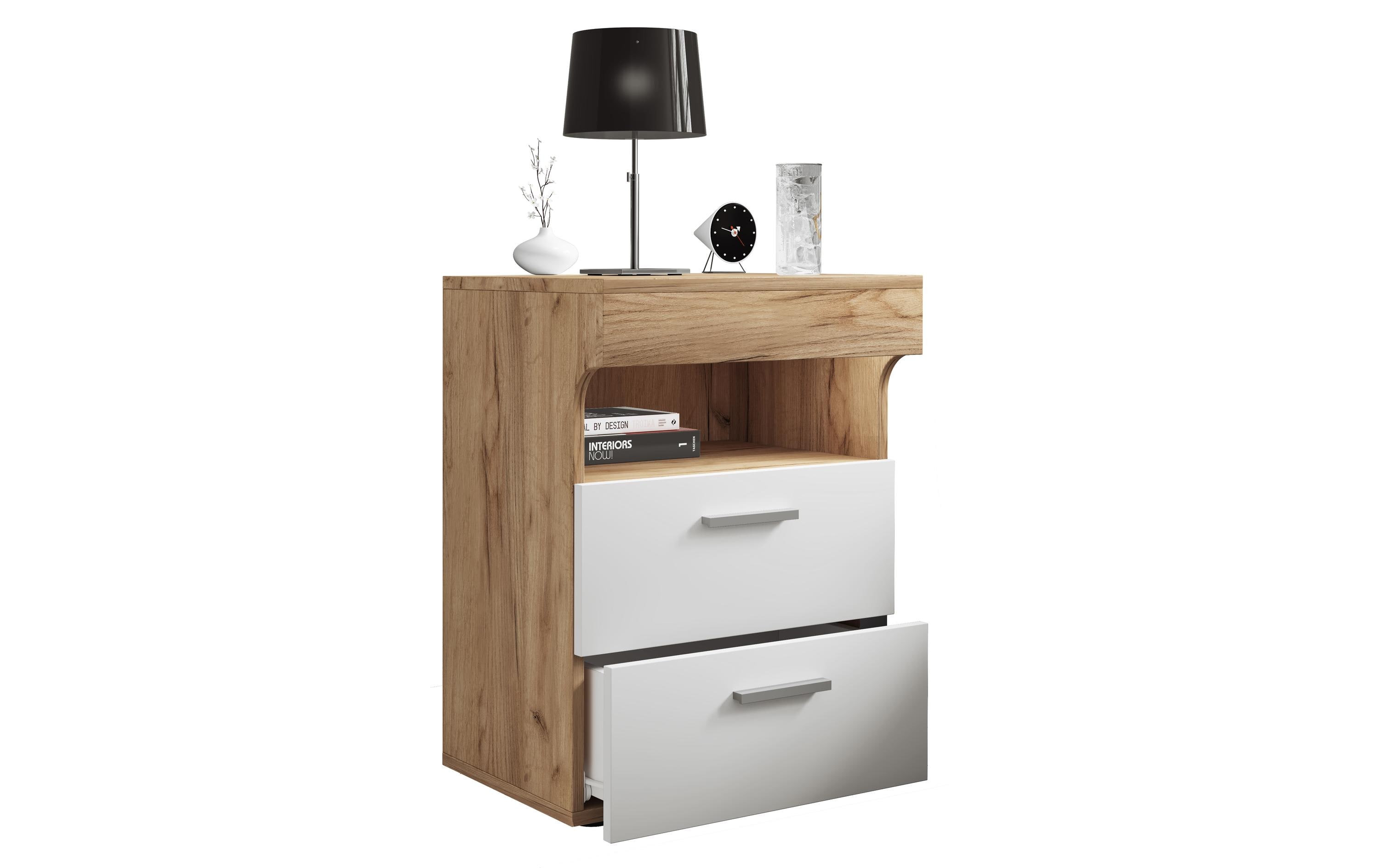 2206093 - Mediatech VCM Beistelltisch Slepal L Honig-Eiche / Weiss kaufen Schweiz | Mediatech.ch