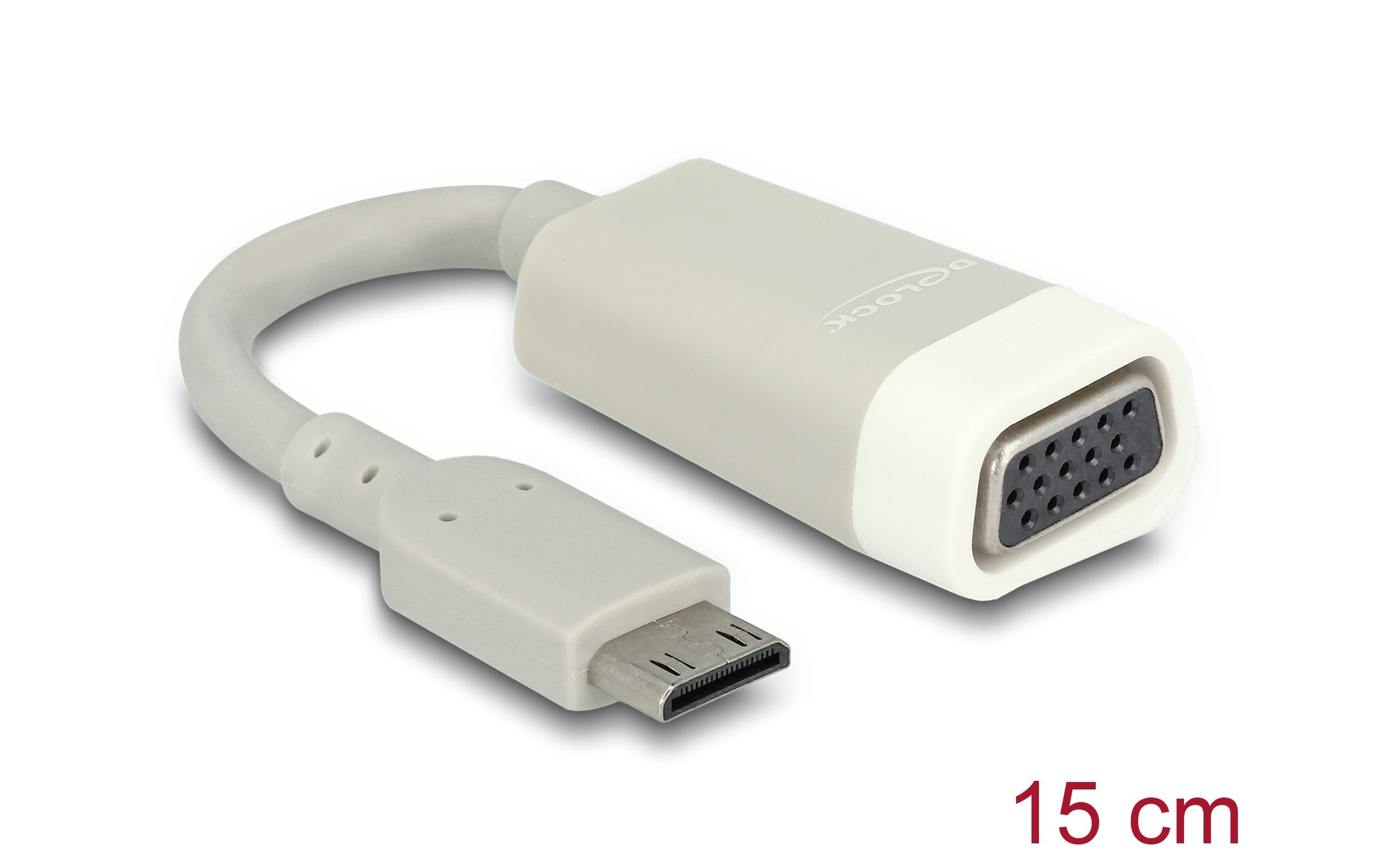 2206406 - Mediatech Delock Monitorkonverter Mini-C HDMI zu VGA grau, 15cm kaufen | Mediatech.ch