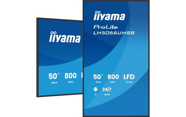 Iiyama LH5066UHSB-B1AG 50, IPS, UHD, 800cd, Android 14 OS
