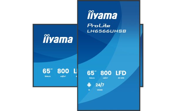 Iiyama LH6566UHSB-B1AG 65, IPS, UHD, 800cd, Android 14 OS