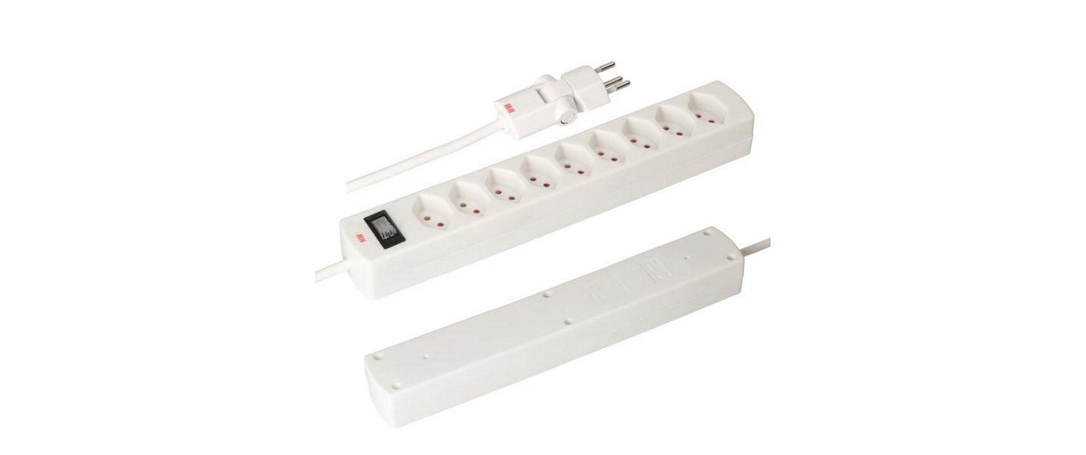 2208214 - Mediatech Max Hauri Doppelpack Steckdosenleiste Kit Safety Line, 9xT13, weiss kaufen Schweiz | Mediatech.ch