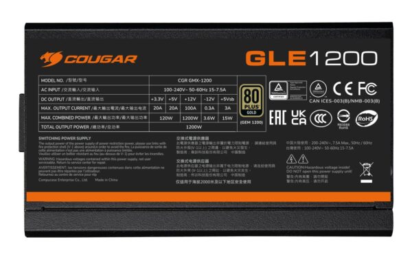 2209076_8 - Mediatech Netzteil Cougar GLE 1200W 1200W ATX3.1 / 80 Plus Gold