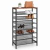 2211806 - Mediatech Relaxdays Schuhregal mit 8 Ebenen H x B x T: ca. 137 x 75 x 30 cm