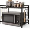 2211810 - Mediatech Relaxdays Mikrowellenregal ausziehbar H x B x T: ca. 43, 5 x 32-65 x 40 cm