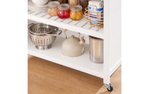 2211811_2 - Mediatech Relaxdays Servierwagen mit 2 Schubladen Weiss/Hellbraun