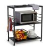 Relaxdays Rollwagen 3 Ebenen H x B x T: ca. 89 x 80 x 40 cm, Schwarz
