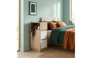2211849_4 - Mediatech Relaxdays Schmaler Beistelltisch 2er Set H x B x T: ca. 64 x 24 x 30 cm, Braun