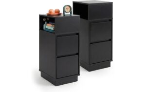 Relaxdays Schmaler Beistelltisch 2er Set H x B x T: ca. 64 x 24 x 30 cm, Schwarz