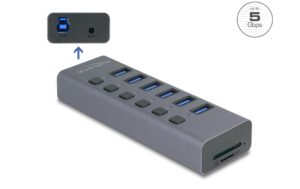 Delock Hub Externer, USB 5 Gbps, 6 Port, mit Schalter