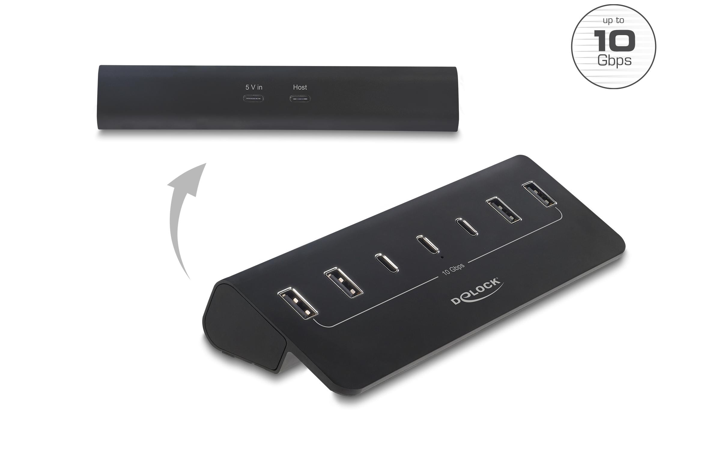 2212735 - Mediatech Delock USB Hub 10 Gbps, 3 USB Type-C, 4 USB Typ-A, Metall kaufen Schweiz | Mediatech.ch