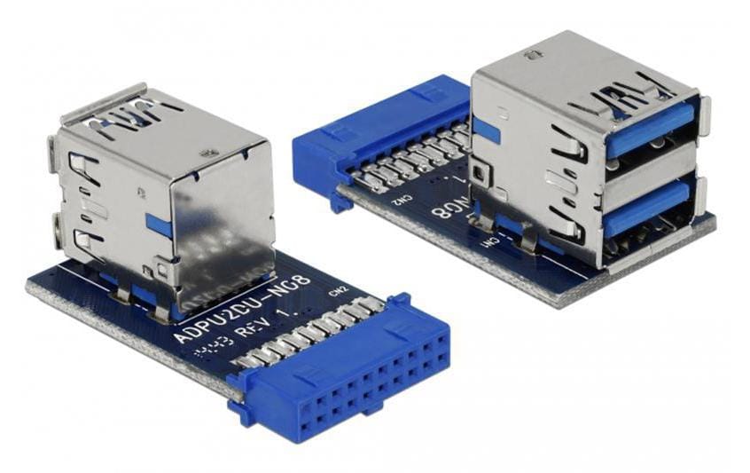 221355 - Mediatech Delock 41865 USB 3.0 Pinheader Buchse auf 2 x USB 3.0 Buchse - oben, übereinander kaufen Schweiz | Mediatech.ch