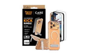 PanzerGlass Feature Kick 3-in-1 Set mit Schutzfolie und