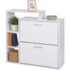 2226904 - Mediatech Relaxdays Schuhschrank mit 2 Klappen Weiss