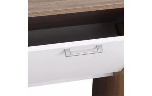 Relaxdays Schuhschrank mit 2 Klappen Weiss/Hellbraun