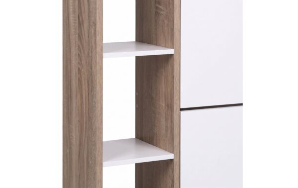 Relaxdays Schuhschrank mit 2 Klappen Weiss/Hellbraun
