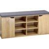 2228440 - Mediatech Kesper Schuhschrank mit Sitzkissen B 103 x H 48 x T 30, 5 cm, Braun