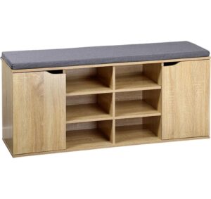 Kesper Schuhschrank mit Sitzkissen B 103 x H 48 x T 30, 5 cm, Braun