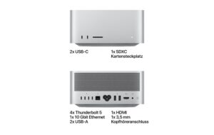 Mac Studio (M5 Max), Silber 18C CPU, 32C GPU, 36GB, 512GB