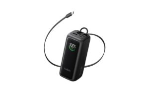 BELKIN UltraCharge Smart Display PB 22K PD120W, Einziehbares USB-C-Kabel, Schwarz