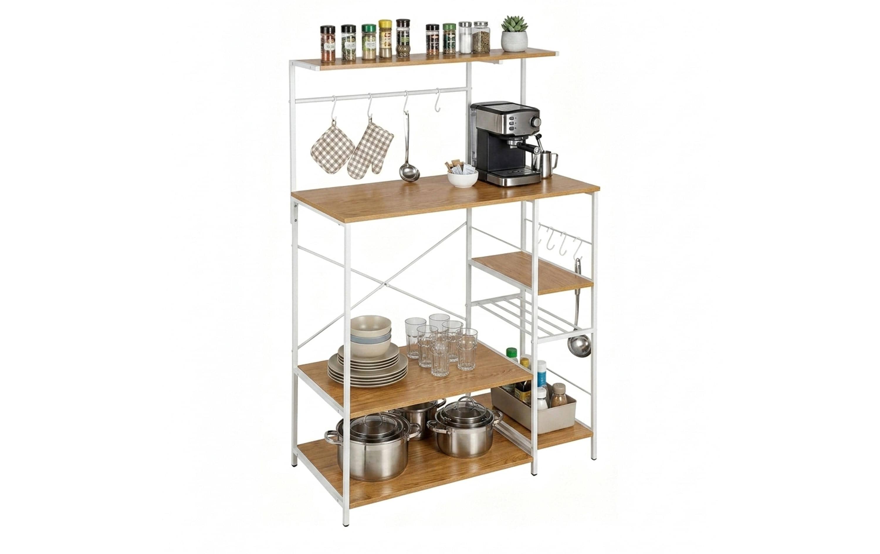 2243959 - Mediatech Relaxdays Lagerregal mit 7 Ablagen Braun/Weiss kaufen Schweiz | Mediatech.ch