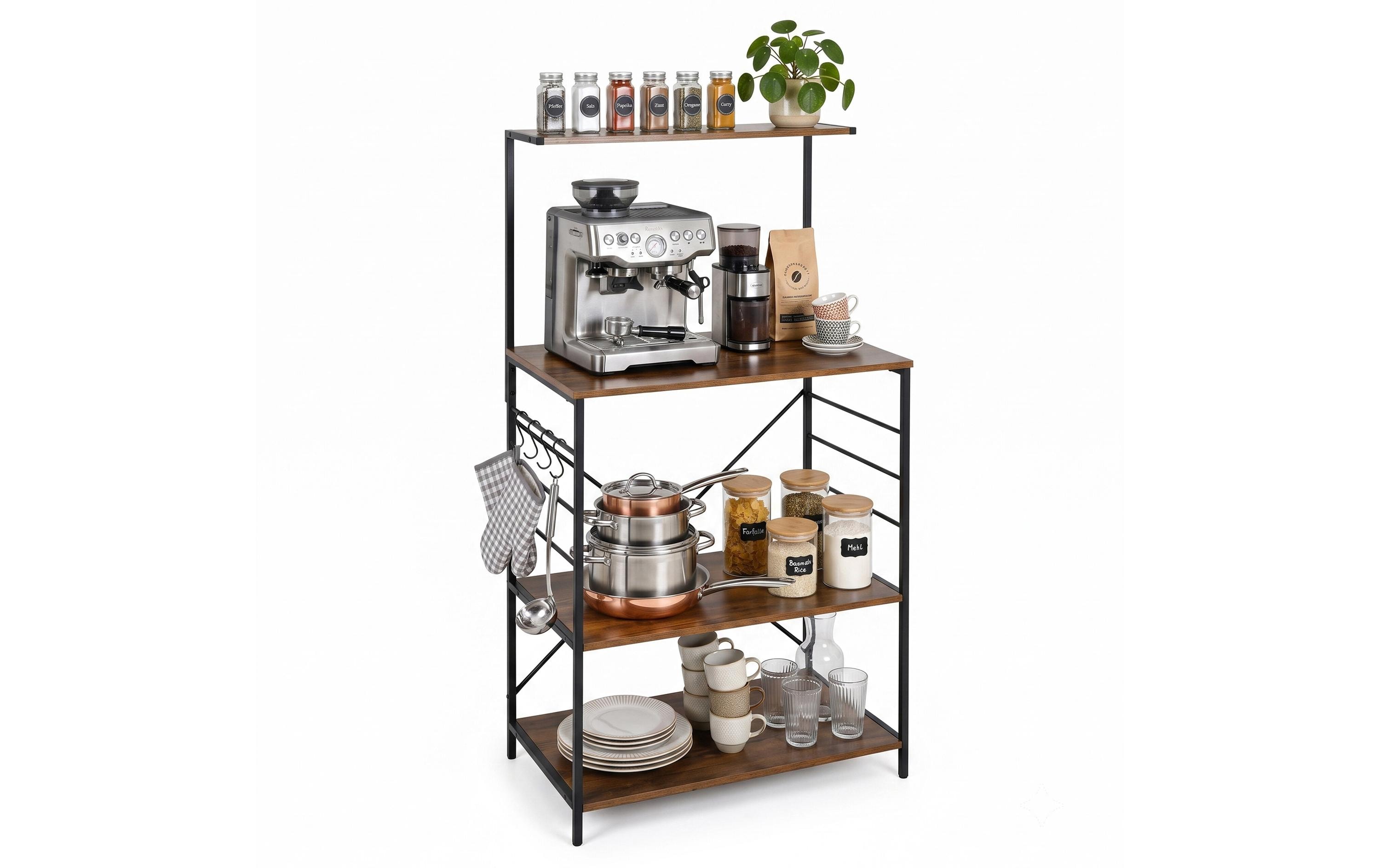 2243961 - Mediatech Relaxdays Lagerregal mit 4 Ablage Braun/Schwarz kaufen Schweiz | Mediatech.ch