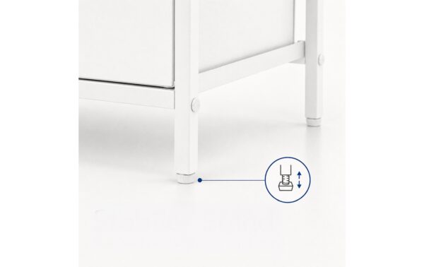 Relaxdays Beistelltisch mit 2 Schubladen Weiss