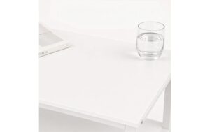 Relaxdays Beistelltisch mit 2 Schubladen Weiss