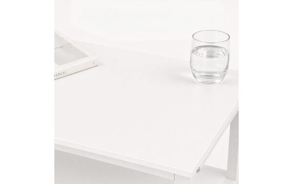 Relaxdays Beistelltisch mit 2 Schubladen Weiss