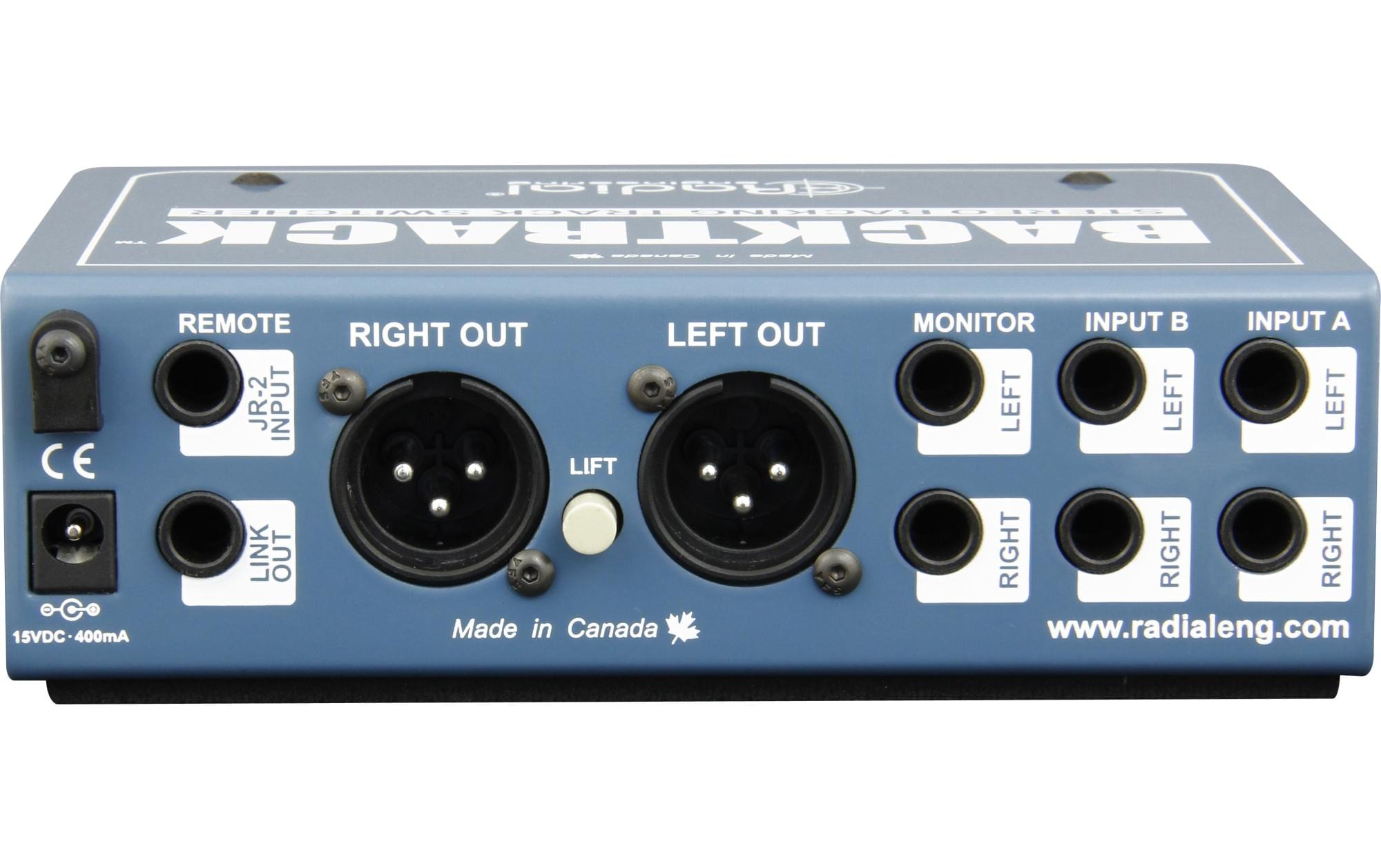2247947_1 - Mediatech Radial Engineering BackTrack Stereo-Audioumschalter Stahl Blau